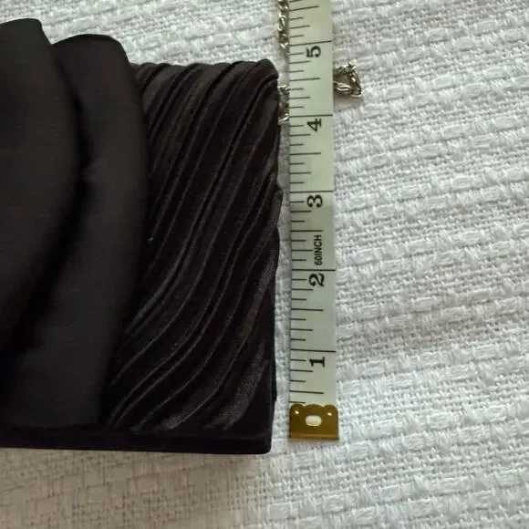 Vintage Whittall & Shon Black Satin with Bow Evening Bag - Picture 9 of 10